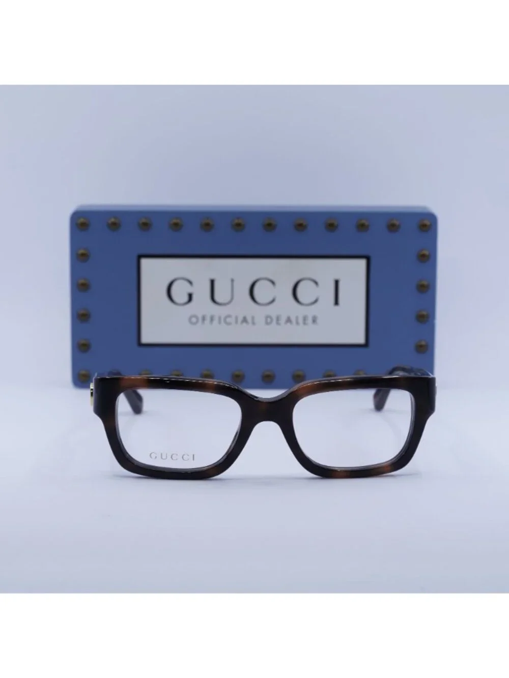 Gucci GG1666O 007 Square Eyeglasses 53mm - Havana with White